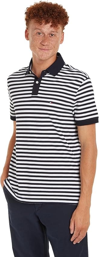 Detalle de Tommy Hilfiger Polo Hombre 1985 Azul Regular Fit 🏈