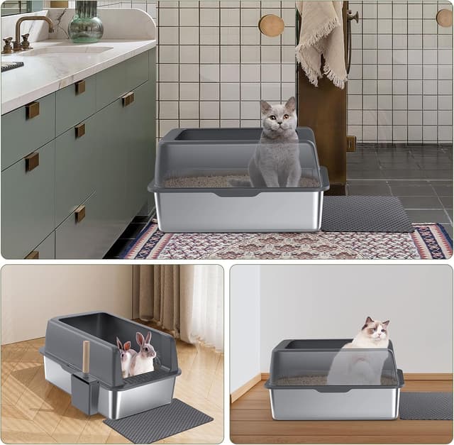Thumbnail 6 de Gimars Stainless Steel Cat Litter Tray 36L