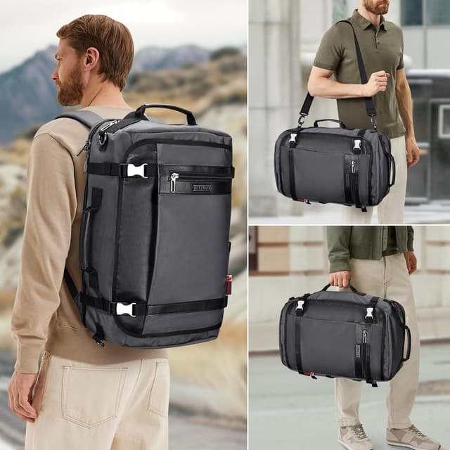 Detalle de WITZMAN Sac à dos de voyage pour ordinateur portable 17" avec port USB (B686) gris argenté