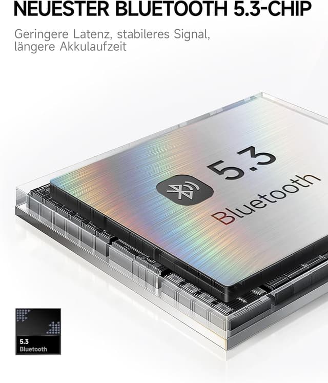 Detalle 1 de Picun B8 Bluetooth-Kopfhörer kabellos (On-Ear/Over-Ear), 3 EQ-Modi, Freisprechen und bis zu 120 Stunden Akku – Rosa