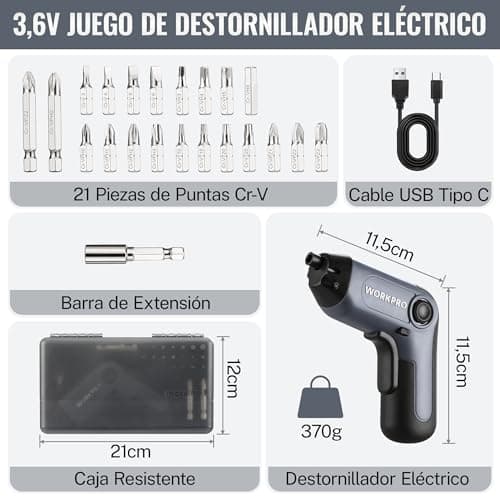 Detalle 2 de WORKPRO Perceuse Visseuse 6Nm avec LED