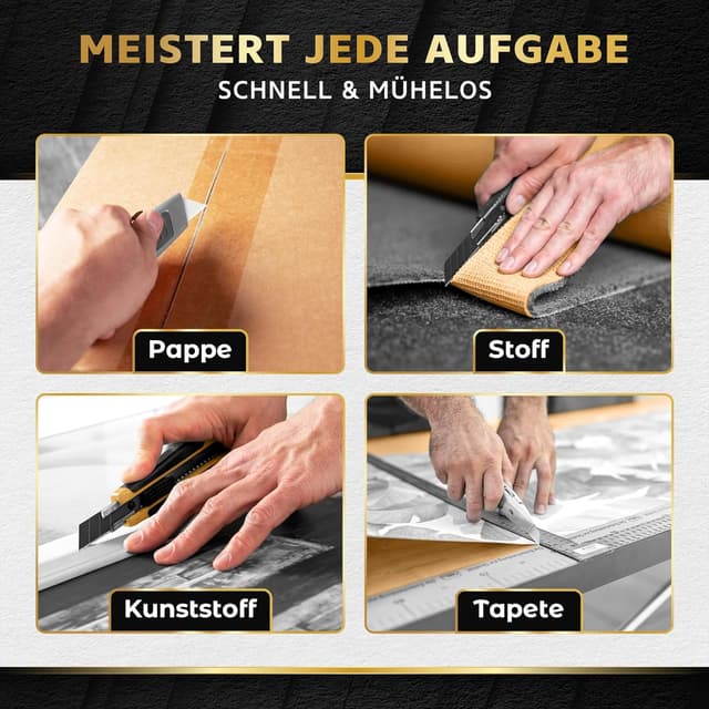 Detalle de KRAFTFELS 25x Cuttermesser-Klingen 18 mm SK5 aus Carbonstahl für Teppichmesser