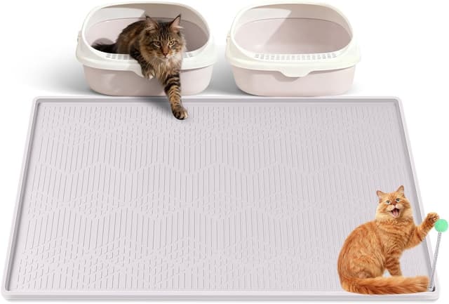 Thumbnail 6 de Bartuke Katzenklo Matte „Matte“ (130 x 65 cm) aus Silikon – Übergröße zum Streukontrollieren, Beige