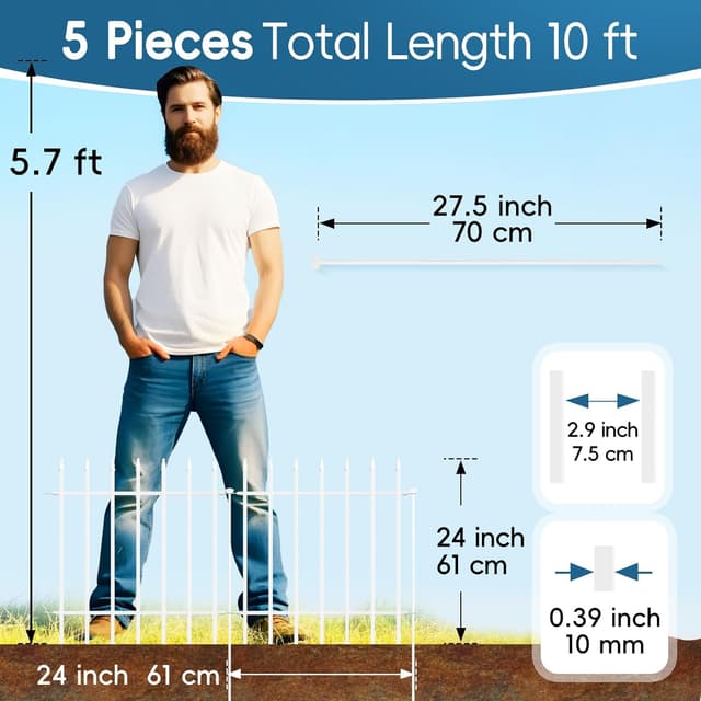 Thumbnail 4 de Thealyn Metallgartenzaun 60 cm hoch 60 cm breit