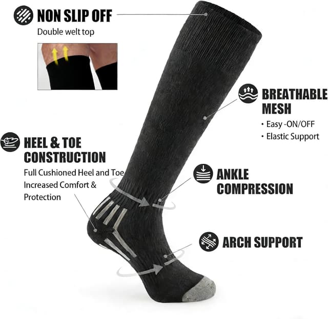 Detalle de GRAPMKTG 3-Pack Knee-High Athletic Socks for Youth (Soccer, Baseball, Softball & More)