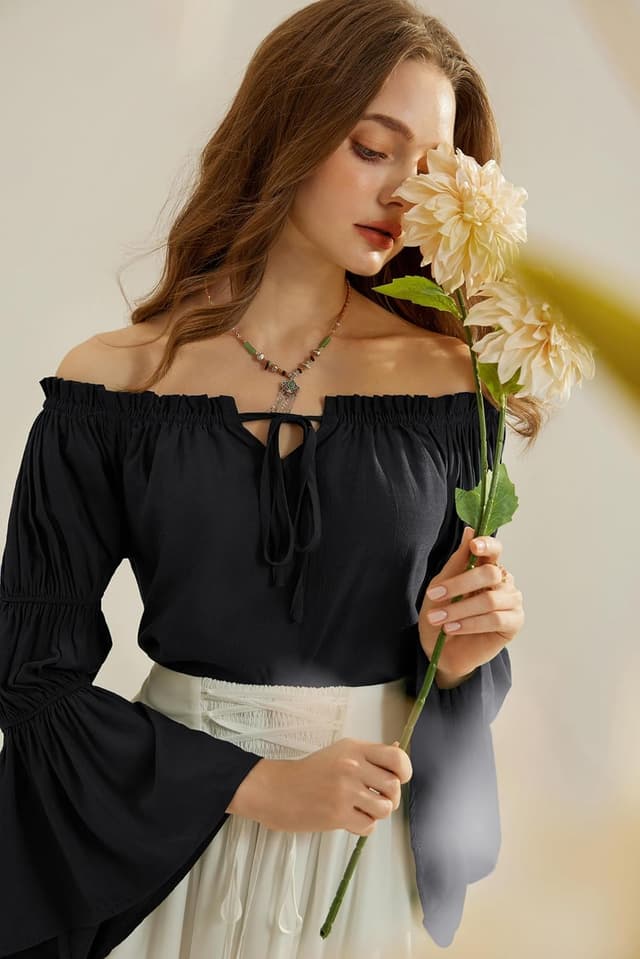 Thumbnail 2 de SCARLET DARKNESS Chemise Renaissance manches longues