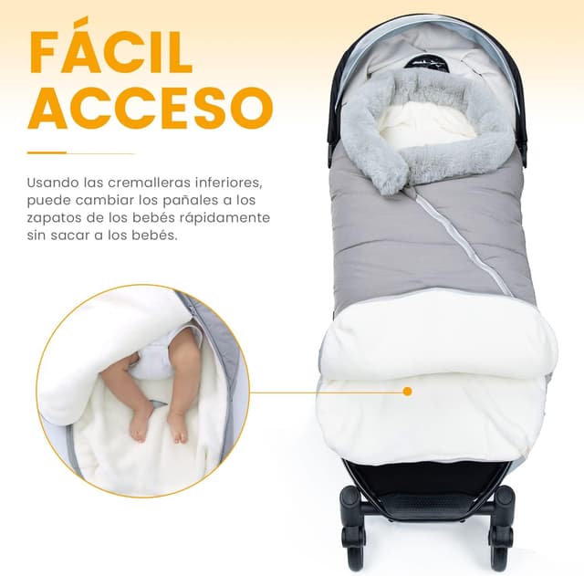 Detalle 2 de Orzbow Saco Capazo Bebe Invierno 92x48 cm