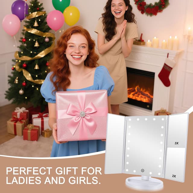 Thumbnail 6 de deweisn Tri-Fold Lighted Vanity Mirror 3X ๐