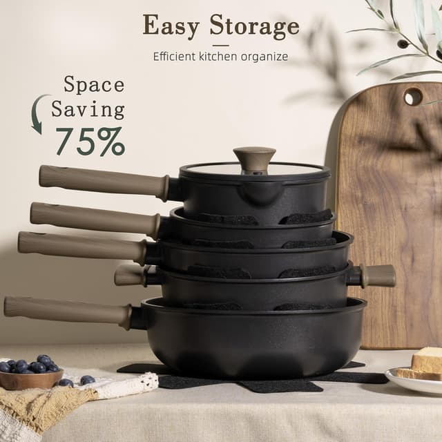 Detalle de Astercook 19-Piece Nonstick Cookware Set