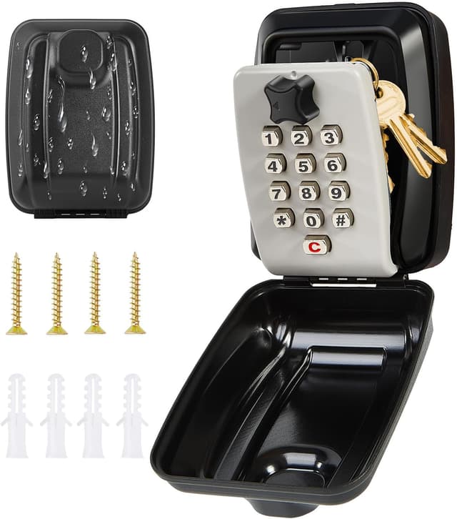 Detalle de Unichefry wall mounted key safe with waterproof cover and high-security combination lock