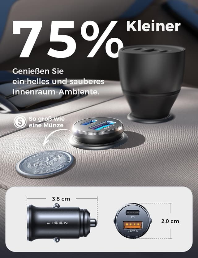 Thumbnail 4 de LISEN 54W Zigarettenanzünder USB C