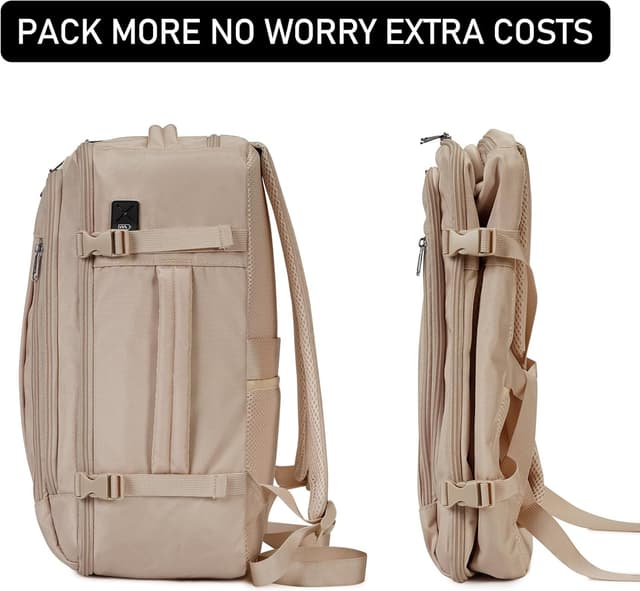 Thumbnail 6 de ECOHUB 20L Max Ryanair Cabin Bag 40x20x25 Underseat Backpack with USB Port (Recycled PET) – Brown