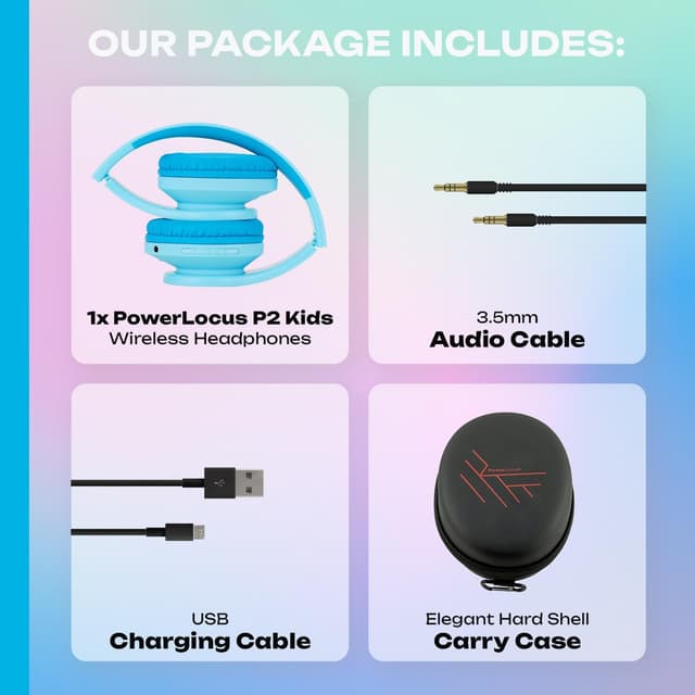 Thumbnail 6 de PowerLocus P2 Kids Wireless Headphones 85 dB