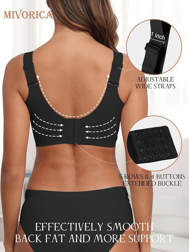 Detalle de Mivorica No Wired Seamless Wireless Full Coverage Support Bra for Women (jelly soft comfort)