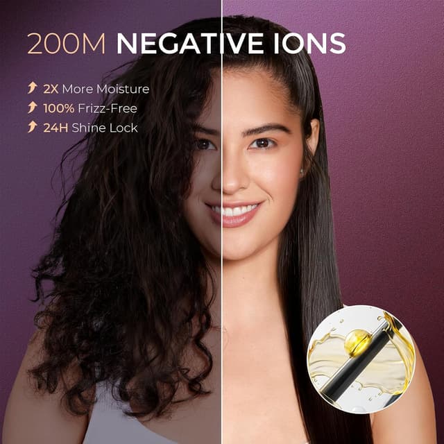 Thumbnail 6 de TYMO Hair Straightener Brush 2-in-1, 200M ions 🎀