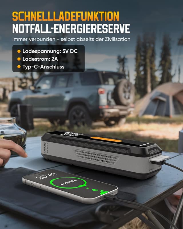 Detalle 1 de NEVERLAND Akku-Fahrradpumpe mit 150 PSI