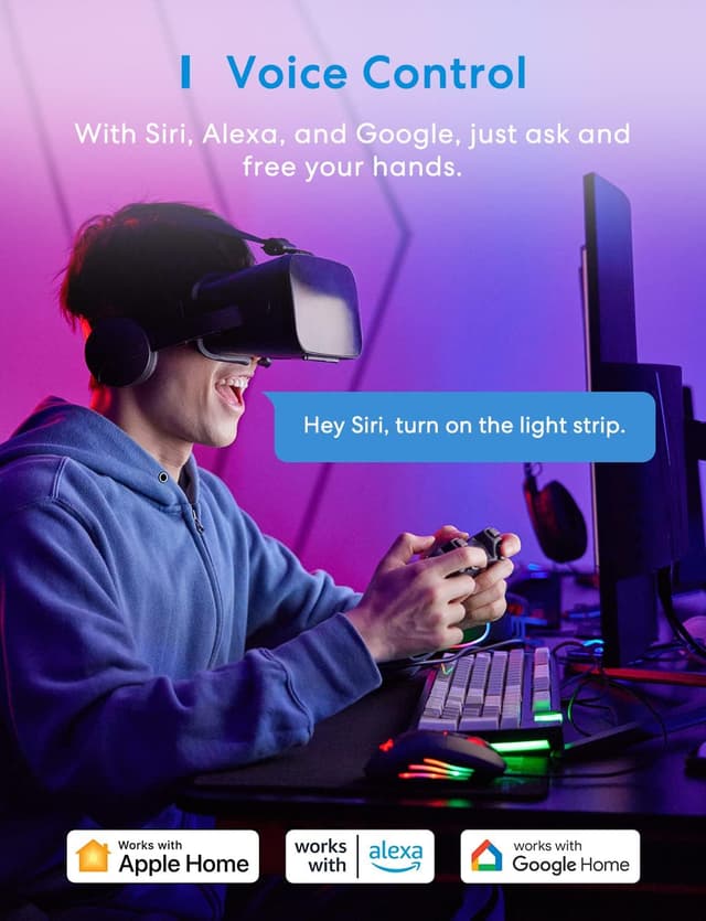 Detalle de Meross Smart Power Strip (6 Outlets + 4 USB Ports) with HomeKit & Alexa control, 6ft lead