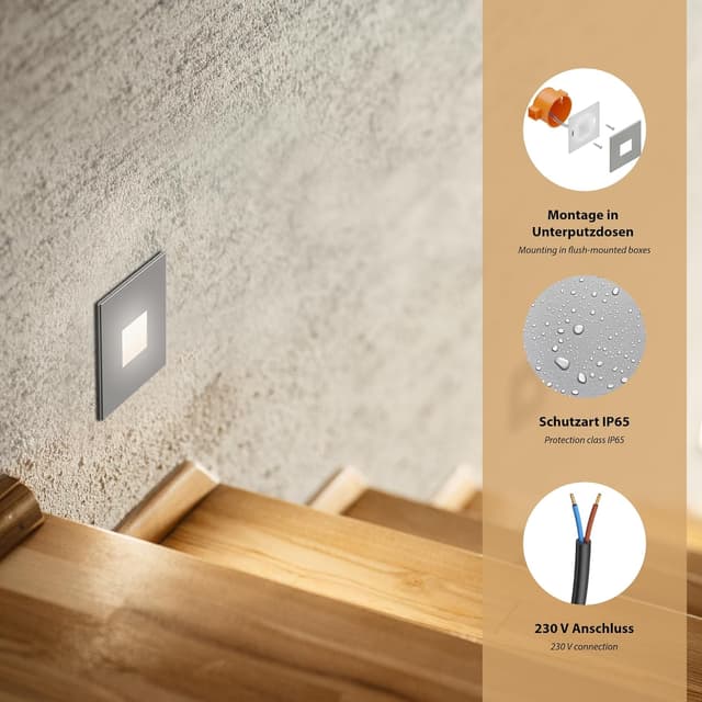 Thumbnail 2 de ledscom.de Lámpara LED FOW 85 x 85 mm blanco cálido