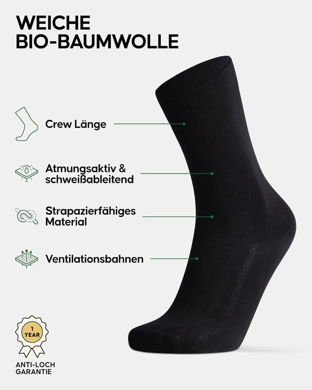 Detalle 2 de DANISH ENDURANCE Bio-Baumwollsocken 6 Paar
