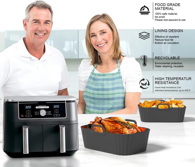 Thumbnail 6 de Masgarlan Silicone Air Fryer Liners 22×15×6.8cm