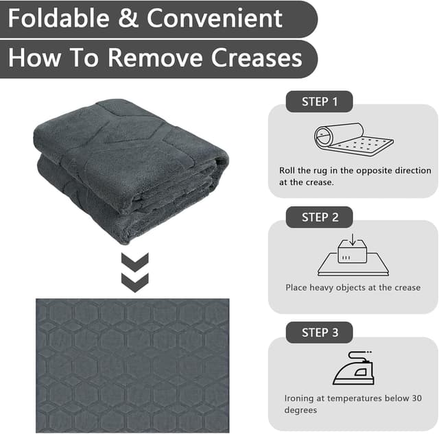 Thumbnail 3 de Homcomodar Grau Teppich 200x300 cm