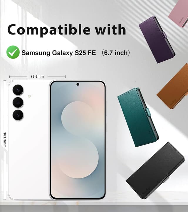 Detalle 2 de Yunubeyii Galaxy S25 FE wallet case
