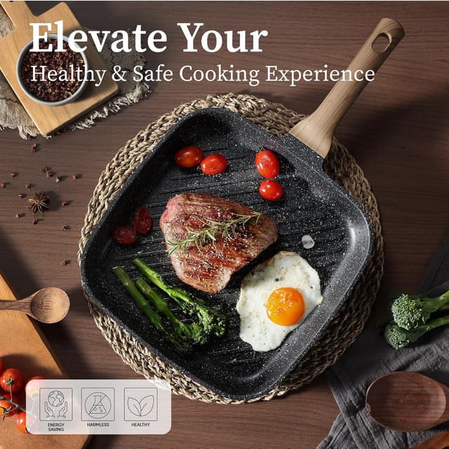 Thumbnail 4 de CAROTE 11 Inch Grill Pan nonstick for steak