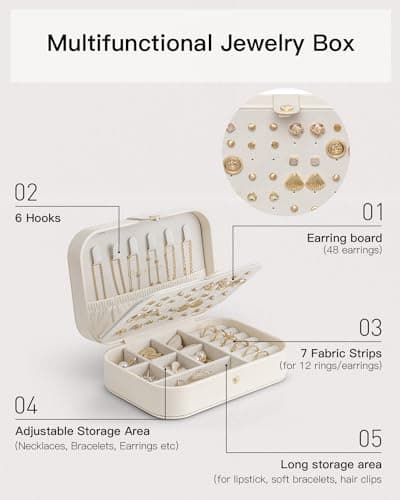 Detalle de Vlando Joyero de viaje 48 pendientes