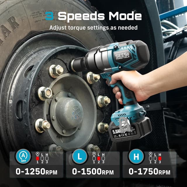 Thumbnail 4 de Seesii WH810 18V Impact Wrench 1180 Ft-lbs
