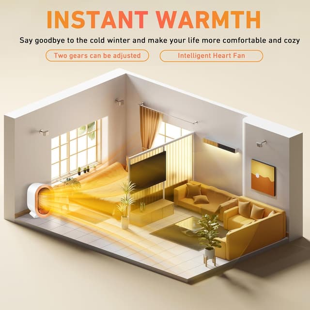 Thumbnail 4 de 1200W Portable Ceramic Heater for Room