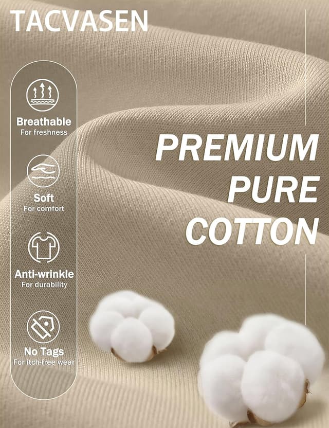 Thumbnail 4 de TACVASEN Henley coton homme, col boutonné