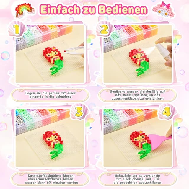 Detalle de CGBOOM Wasserperlen Nachfüllset (6.800 Perlen, 24 Farben) fürs moderne DIY Basteln für Kinder