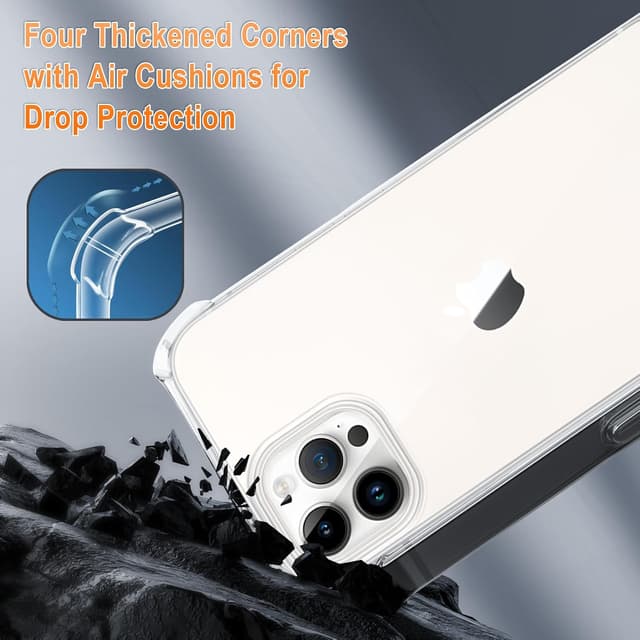 Detalle de Coque XTCASE pour iPhone 15 Pro avec cordon et tour de cou en silicone TPU transparent (noir)