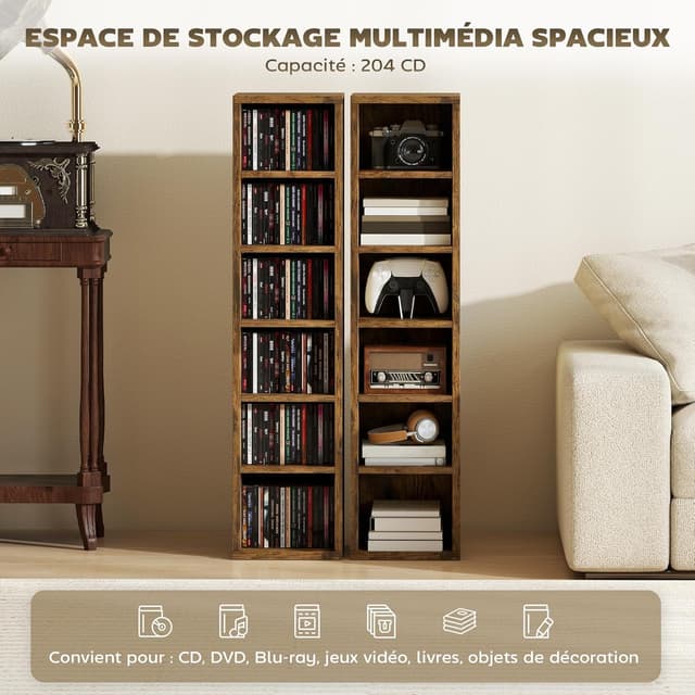 Thumbnail 3 de HOMCOM étagères colonnes CD 204 places