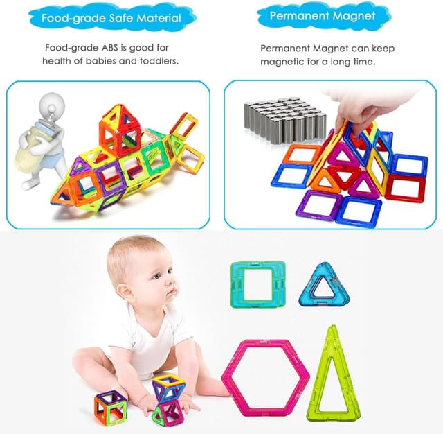 Detalle 2 de LIVEHITOP 109 pièces de blocs de construction magnétiques éducatifs