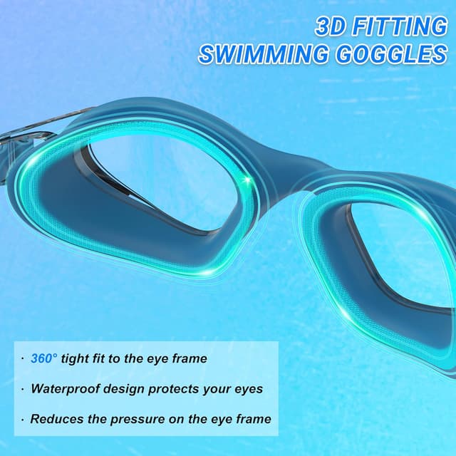 Detalle 2 de Ambienden Lunettes de natation anti‑buée Protection UV 🤿