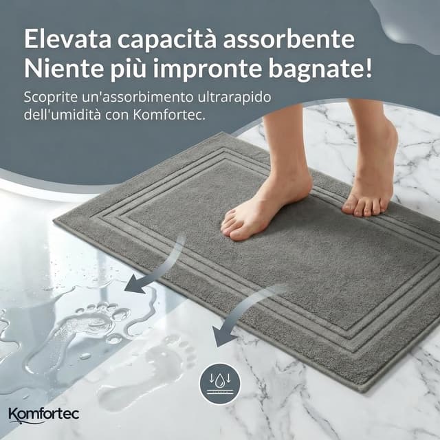 Detalle de Komfortec tappetini bagno 2 pezzi 50x70