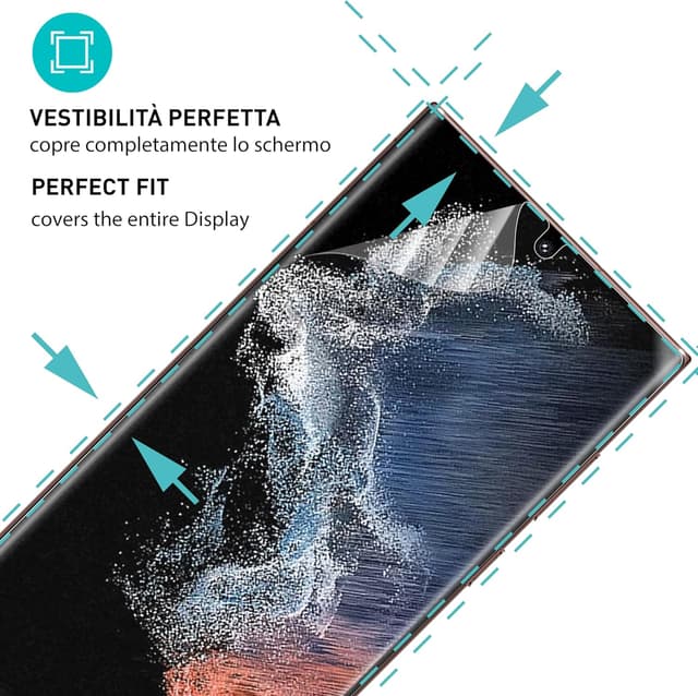 Detalle de smartect Pellicola protettiva TPU per Samsung Galaxy S22 Ultra (Schermo + fotocamera), 2+2 pezzi