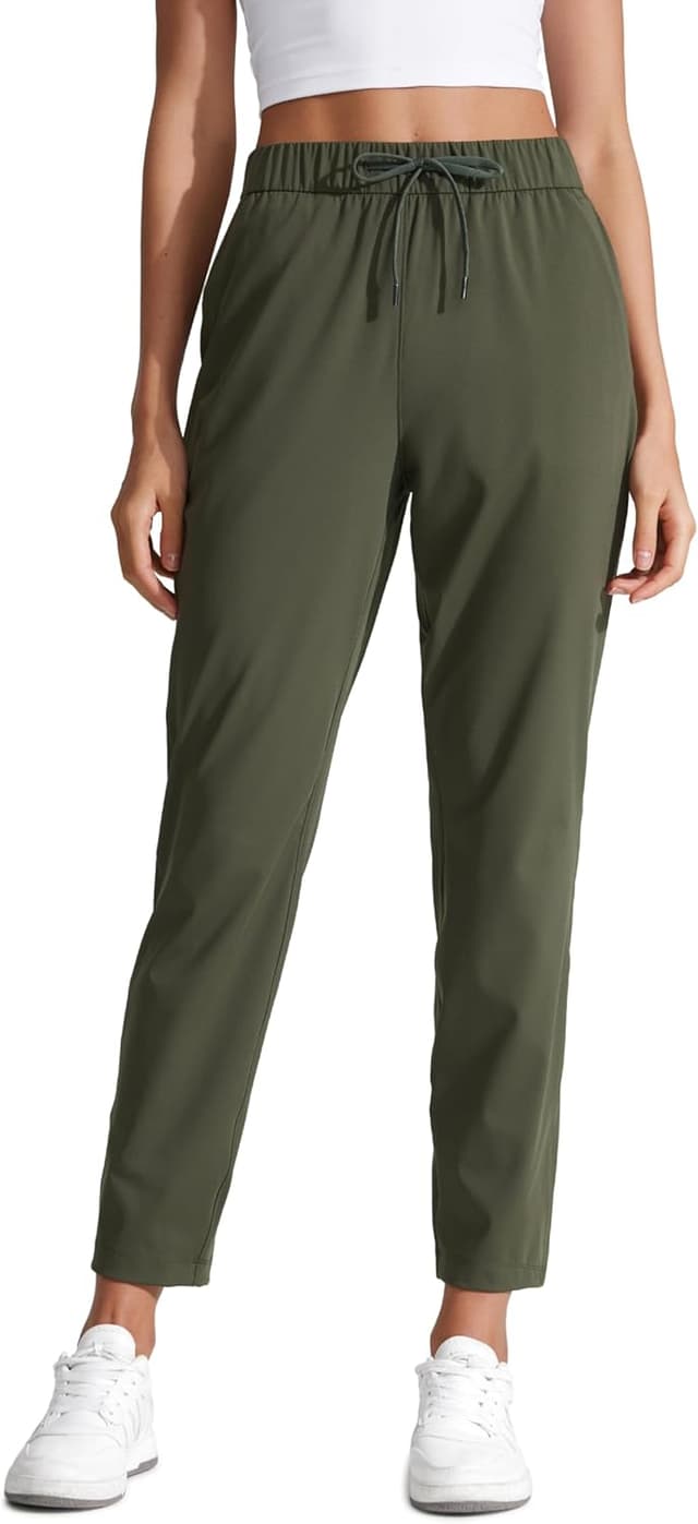 Detalle de CRZ YOGA Women’s 4-Way Stretch Ankle Golf Pants (7/8 Travel & Work Trousers) – Slim Fit