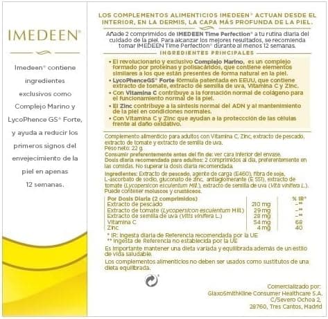 Thumbnail 1 de Imedeen Time Perfection 🌟 Complemento Antiedad con Vitamina C y Zinc