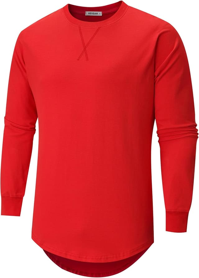 Detalle de VEIISAR Herren dickes Rundhalsmantel-T-Shirt aus 100% Baumwolle (Heavy Duty, preshrunk)