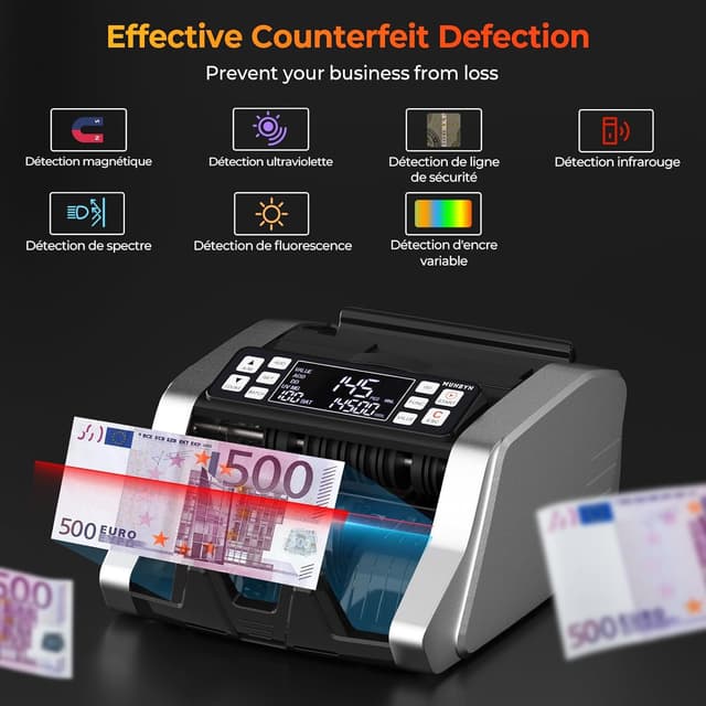 Thumbnail 5 de Munbyn IMC20 Compteuse de Billets 1000/bpm