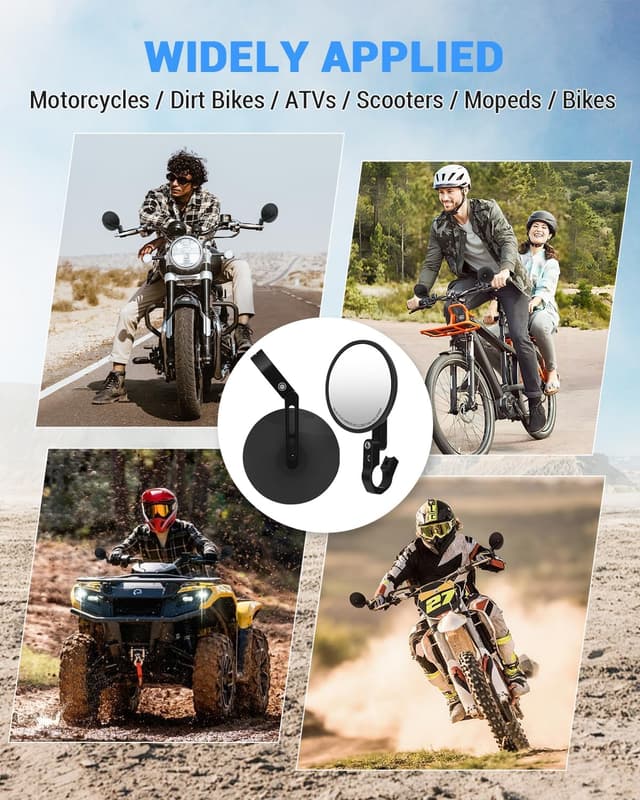 Thumbnail 6 de SUPAREE E24 Approved 360° Adjustable Motorcycle Mirrors 2-pack 🏍