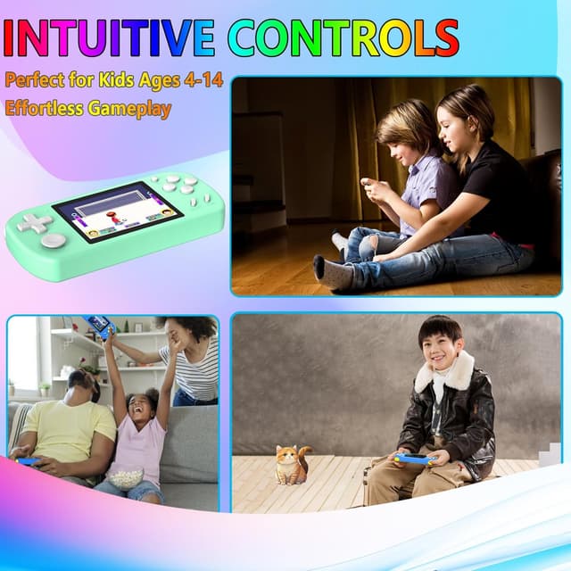 Detalle de TEBIYOU Handheld Games for Kids (Built-in 218 Games) 3.0" HD Screen Portable Mini Gaming Player for Ages 4–13