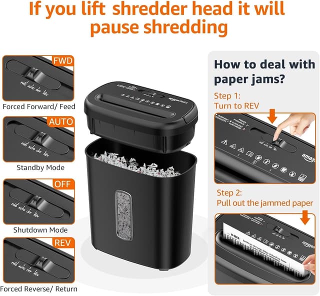 Thumbnail 5 de Amazon Basics Shredder 8-sheet cross-cut ๐