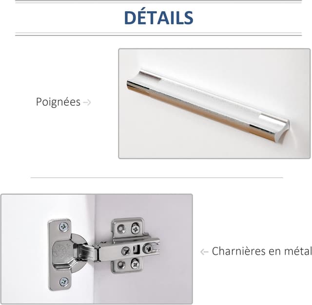 Detalle 2 de HOMCOM buffet rangement 60 x 35 x 65 cm