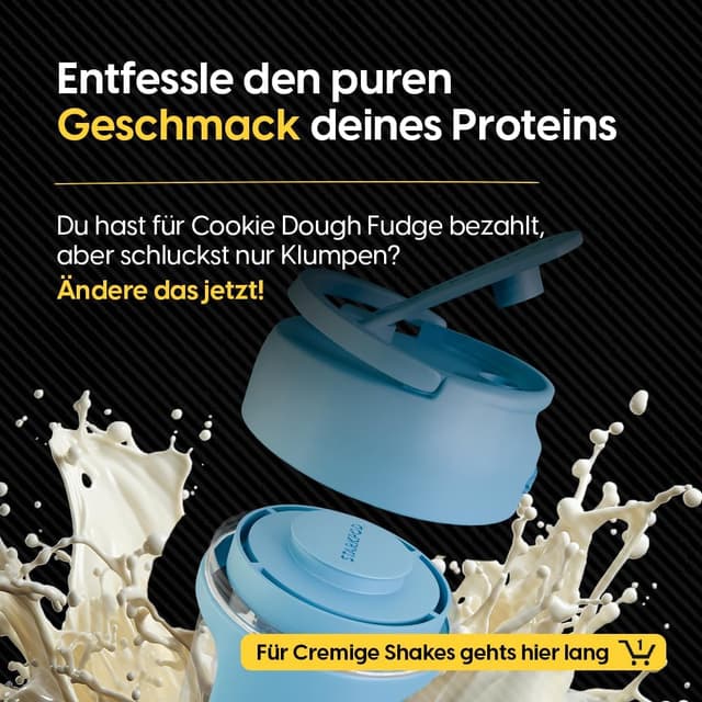 Detalle de STARKSHAKE® V4 – elektrischer Protein-Shaker mit USB‑C, 8.000 UPM und STARKPOD (blau)
