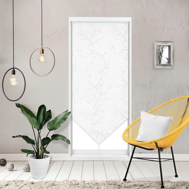 Detalle de Soleil d’ocre Osaka – paire de brise-bise en polyester blanc 45 x 90 cm