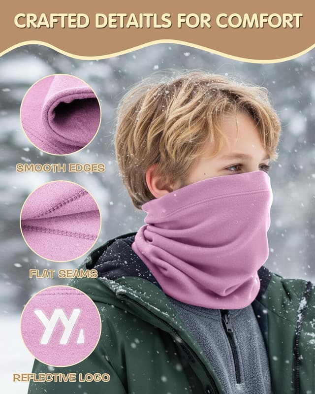 Detalle de Tour de cou enfant YANIKY (fille/garçon) – cache-cou doux, respirant et extensible pour l’école et l’hiver