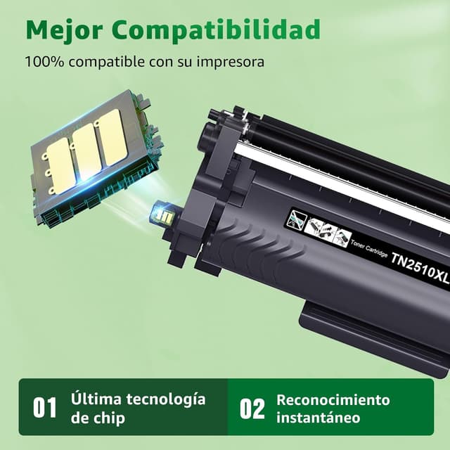 Thumbnail 1 de GREENSKY Tóner Compatible TN2510XL para Brother 🖨